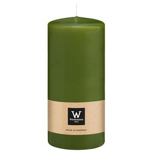 Wiedemann Cilinderkaars/stompkaars - olijfgroen - 15 x 7 cm - 63 branduren -
