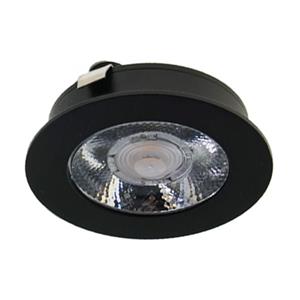 Qualedy LED Meubelspot Baston Zwart 3 Watt - 12V - 2700K - Ø63x15mm - IP44
