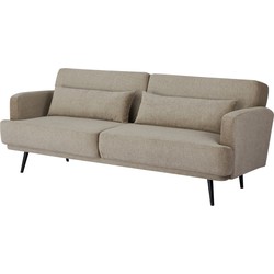 Giga Meubel  Slaapbank Taupe 215cm - Metaal & Stof - Bank Sylke