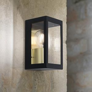 Orion LUMINA buitenwandlamp, zwart-goud, roestvrij staal, glas, IP44