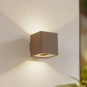 LUCANDE LED buiten wandlamp Aaron, bruin, IP54, omhoog/omlaag