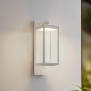 LUCANDE LED buiten wandlamp Ferdinand, wit, metaal, 38 cm