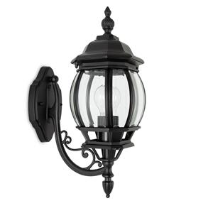 K.S. Verlichting Buitenwandlamp Andrew kristalglas staand zwart