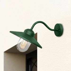 ELSTEAD Buitenwandlamp Klampenborg, groen, lantaarn, roestvrij staal
