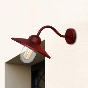 ELSTEAD Buitenwandlamp Klampenborg, rood, lantaarn, roestvrij staal