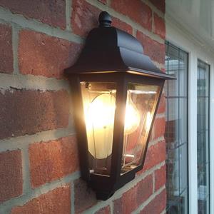 ELSTEAD Deco Lane buitenwandlamp, zwart, lantaarn, aluminium, IP44