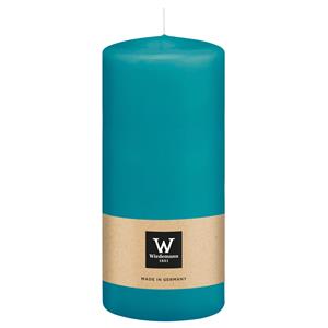 Wiedemann Cilinderkaars/stompkaars - turquoise blauw - 15 x 7 cm - 63 branduren -