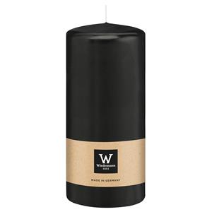 Wiedemann Cilinderkaars/stompkaars - zwart - 15 x 7 cm - 63 branduren -