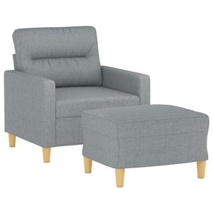 vidaXL Fauteuil met voetenbank 60 cm stof lichtgrijs
