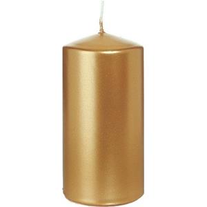 Trend Candles Cilinderkaars/stompkaars - goud - 6 x 12 cm - branduren -