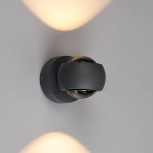 LCD LED buiten wandlamp, grafiet, up & down, CCT, dimbaar, aluminium