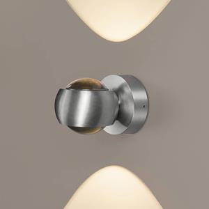 LCD LED buiten wandlamp, aluminiumkleurig, up&down, CCT, dimbaar