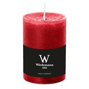Wiedemann Cilinderkaars/stompkaars - rustieke kaars - rood - 7 x 10 cm - 43 branduren -