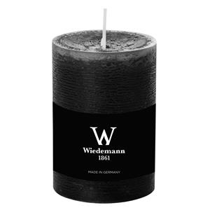 Wiedemann Cilinderkaars/stompkaars - rustieke kaars - zwart - 7 x 10 cm - 43 branduren -