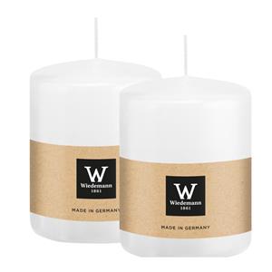 Wiedemann Cilinderkaars/stompkaars - 2x - wit - 6 x 8 cm - 29 branduren -