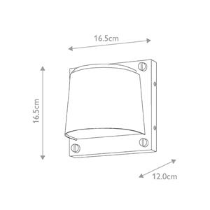 HINKLEY Scout buitenwandlamp, wit satijn, IP44, 16,5 cm x 16,5 cm