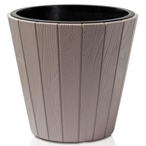 Prosperplast Plantenpot Wood Style - kunststof - beige - D35 cm
