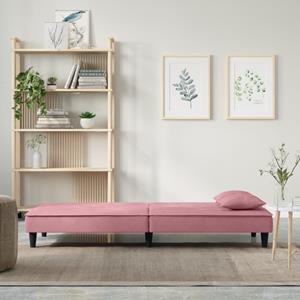 vidaXL Slaapbank fluweel roze