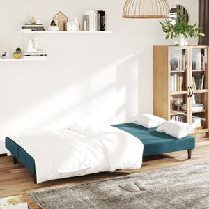 vidaXL Slaapbank 2-zits fluweel blauw
