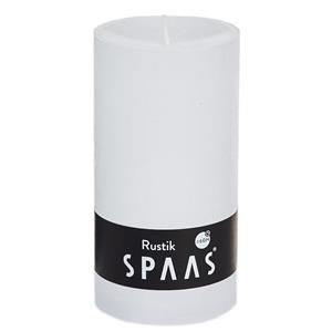 SPAAS rustieke cilinderkaars/stompkaars - 1x - wit - 7 x 13 cm - 60 branduren -