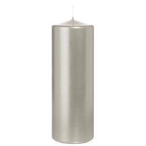 Wiedemann Cilinderkaars/stompkaars - metallic zilver - 20 x 7 cm - 103 branduren -