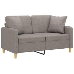 vidaXL Tweezitsbank met sierkussens 120 cm stof taupe