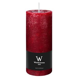 Wiedemann Cilinderkaars/stompkaars - rustieke kaars - bordeauxrood - 7 x 16 cm - 66 branduren -