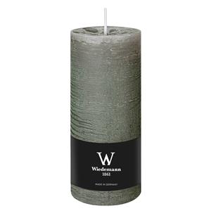 Wiedemann Cilinderkaars/stompkaars - rustieke kaars - lichtgrijs - 7 x 16 cm - 66 branduren -