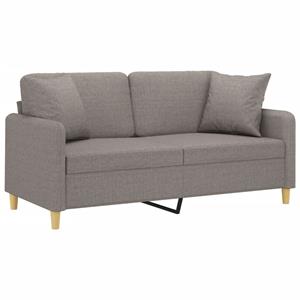 vidaXL Tweezitsbank met sierkussens 140 cm stof taupe