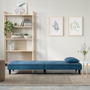 vidaXL Slaapbank fluweel blauw