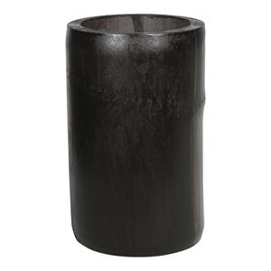 Lesli Living Kaarshouders/waxinelichthouders bamboe grijs/groen 13 cm -
