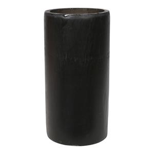 Lesli Living Kaarshouders/waxinelichthouders bamboe grijs/groen 16 cm -