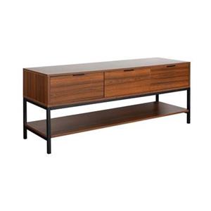 Sweeek  Walnootkleurig houten TV-meubel met 3 laden