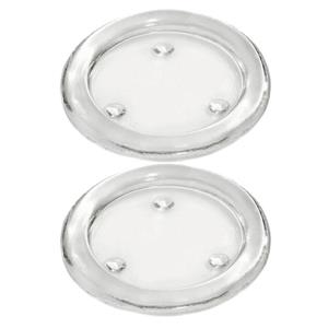 Trend Candles Ronde kaarsenhouder/kaars onderzetter - 2x - glas - 11 cm - voor stompkaarsen -