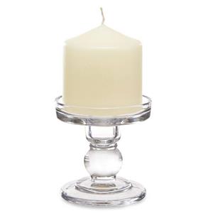 Giftdecor Kaarsen kandelaar van decoratief glas - voor stompkaarsen - D8.5 x H9 cm -