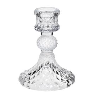 Concorde Kaarsen kandelaar van decoratief glas 8 x 10 cm -