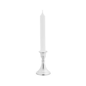 Giftdecor Kaarsen kandelaar van decoratief metaal - voor dinerkaarsen - zilver - D8 x H11 cm -