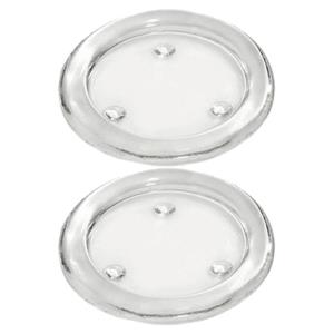 Trend Candles Ronde kaarsenhouder/kaars onderzetter - 2x - glas - 14 cm - voor stompkaarsen -
