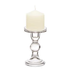 Giftdecor Kaarsen kandelaar van decoratief glas - voor stompkaarsen - D8.5 x H14 cm -