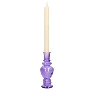 Merkloos Kaarsen kandelaar Venice - gekleurd glas - helder paars - D5,7 x H15 cm -