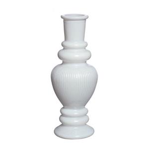 Ideas 4 Seasons Kaarsen kandelaar Venice - gekleurd glas - ribbel wit - D5,7 x H15 cm -