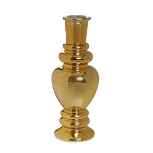 Ideas 4 Seasons Kaarsen kandelaar Venice - gekleurd glas - transparant goud - D5,7 x H15 cm -