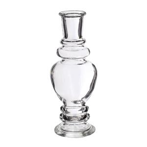 Merkloos Kaarsen kandelaar Venice - glas - helder transparant - D5,7 x H15 cm -
