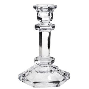 Concorde Kaarsen kandelaar - 9.5 x 14 cm - decoratief glas - dinerkaarsen standaard - houder -