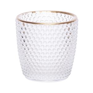 Cosy & Trendy Theelichthouders/waxinelichthouders bubbel glas transparant 7,5 cm -