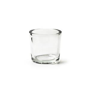 Merkloos Kaarsenhouder - Waxinelichtjeshouder - transparant - glas - 12 cm -