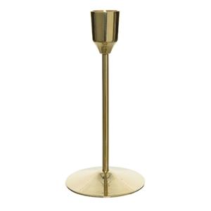 Decoris Luxe diner kaarsen staande kandelaar aluminium kleur goud 15 cm -