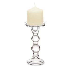 Giftdecor Kaarsen kandelaar van decoratief glas - voor stompkaarsen - D8.5 x H18 cm -