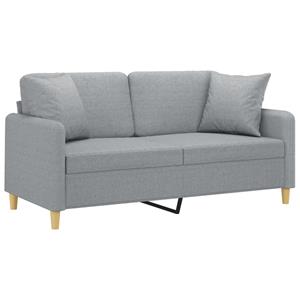 vidaXL Tweezitsbank met sierkussens 140 cm stof lichtgrijs
