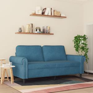 vidaXL Tweezitsbank 140 cm fluweel blauw